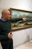 Marco Goldin negli spazi espositivi della Basilica palladiana per la mostra "Verso Monet" in fase di allestimento