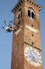 Il drone in azione in piazza dei Signori