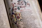 Incipit del Paradiso, manoscritto del 1395 conservato in Biblioteca Bertoliana: particolare del primo canto